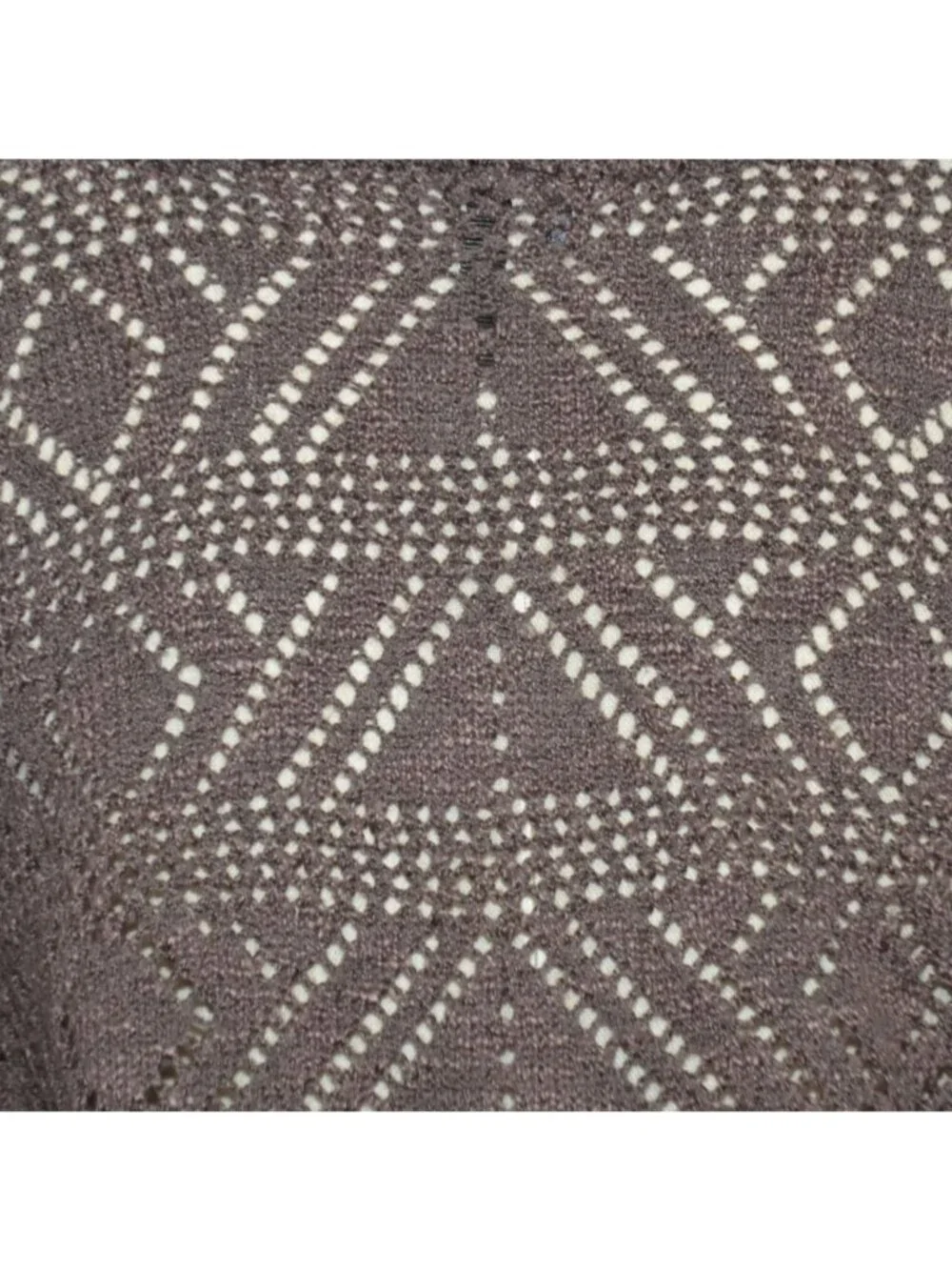 Maurices Sweater Womens L Taupe Brown Cowl Neck Pointelle Open Knit Boho